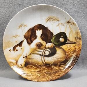 1987 "Dog Tired-The Springer Spaniel" 8.5" Collector Decorator Plate Lynn Kaatz